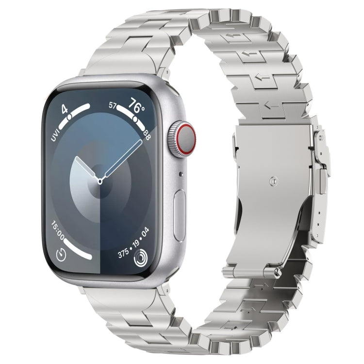 For Apple Watch Series 9 45mm Butterfly Type Titanium Steel Watch Band(Silver) - Watch Bands by PMC TechLife | Online Shopping South Africa | PMC TechLife