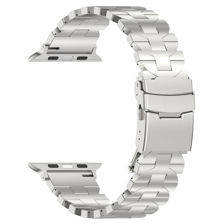 For Apple Watch Series 9 45mm Butterfly Type Titanium Steel Watch Band(Silver) - Watch Bands by PMC Jewellery | Online Shopping South Africa | PMC Jewellery