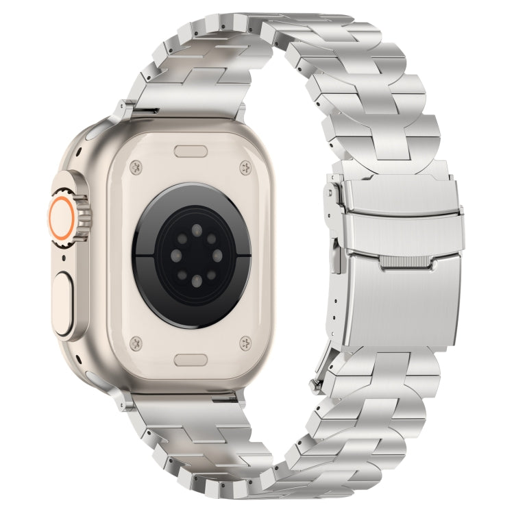 For Apple Watch Series 4 40mm Butterfly Type Titanium Steel Watch Band(Silver) - Watch Bands by PMC TechLife | Online Shopping South Africa | PMC TechLife