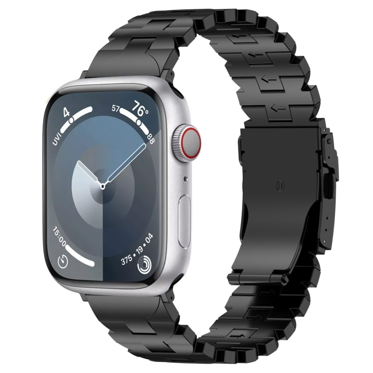 For Apple Watch Series 3 38mm Butterfly Type Titanium Steel Watch Band(Black) - Watch Bands by PMC Jewellery | Online Shopping South Africa | PMC Jewellery