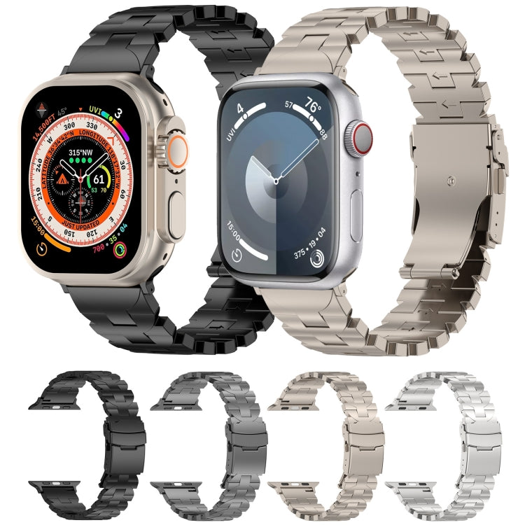 For Apple Watch 42mm Butterfly Type Titanium Steel Watch Band(Grey) - Watch Bands by PMC Jewellery | Online Shopping South Africa | PMC Jewellery