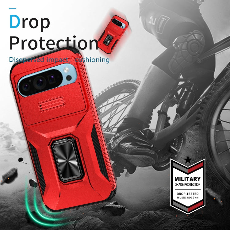 For Google Pixel 9 / Pixel 9 Pro Sliding Camshield Holder Phone Case(Red) - Google Cases by PMC TechLife | Online Shopping South Africa | PMC TechLife | Buy Now Pay Later Mobicred