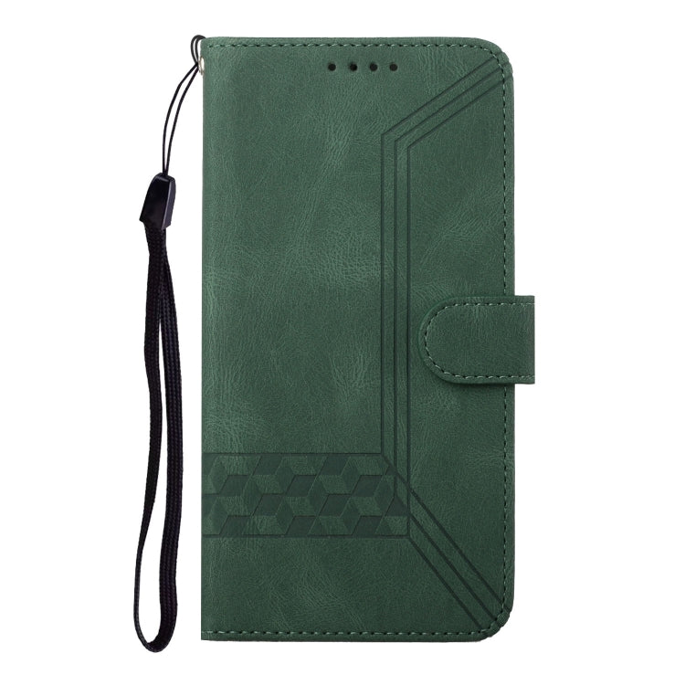 For Google Pixel 9 Pro Cubic Skin Feel Flip Leather Phone Case(Green) - Google Cases by PMC Jewellery | Online Shopping South Africa | PMC Jewellery | Buy Now Pay Later Mobicred