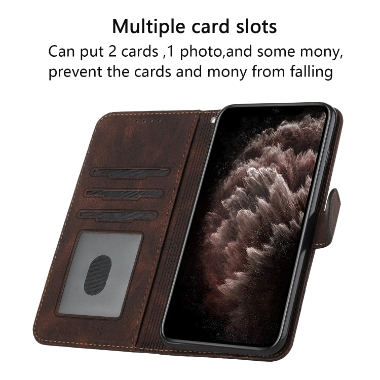 For Google Pixel 9 Pro Cubic Skin Feel Flip Leather Phone Case(Brown) - Google Cases by PMC TechLife | Online Shopping South Africa | PMC TechLife | Buy Now Pay Later Mobicred