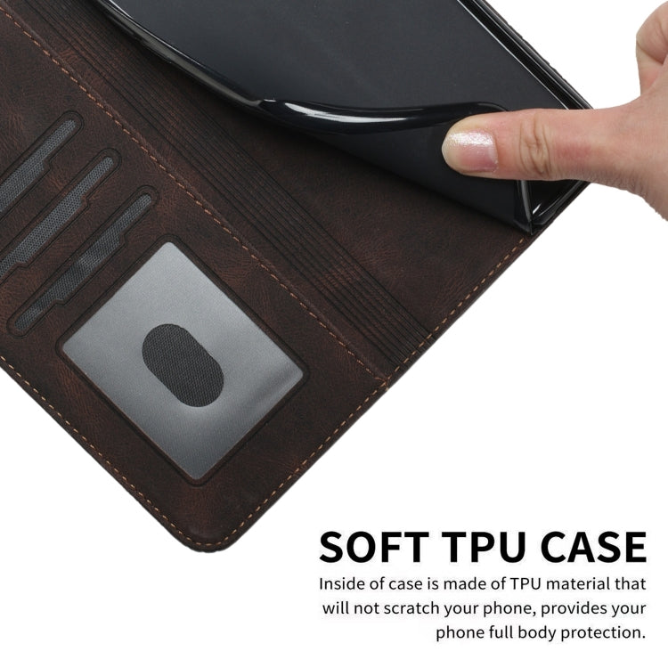 For Google Pixel 9 Pro Cubic Skin Feel Flip Leather Phone Case(Brown) - Google Cases by PMC TechLife | Online Shopping South Africa | PMC TechLife | Buy Now Pay Later Mobicred