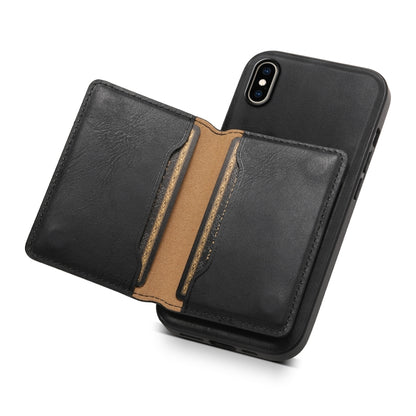 For iPhone XS Max Denior Cowhide Texture Leather MagSafe Detachable Wallet Phone Case(Black) - More iPhone Cases by Denior | Online Shopping South Africa | PMC Jewellery | Buy Now Pay Later Mobicred