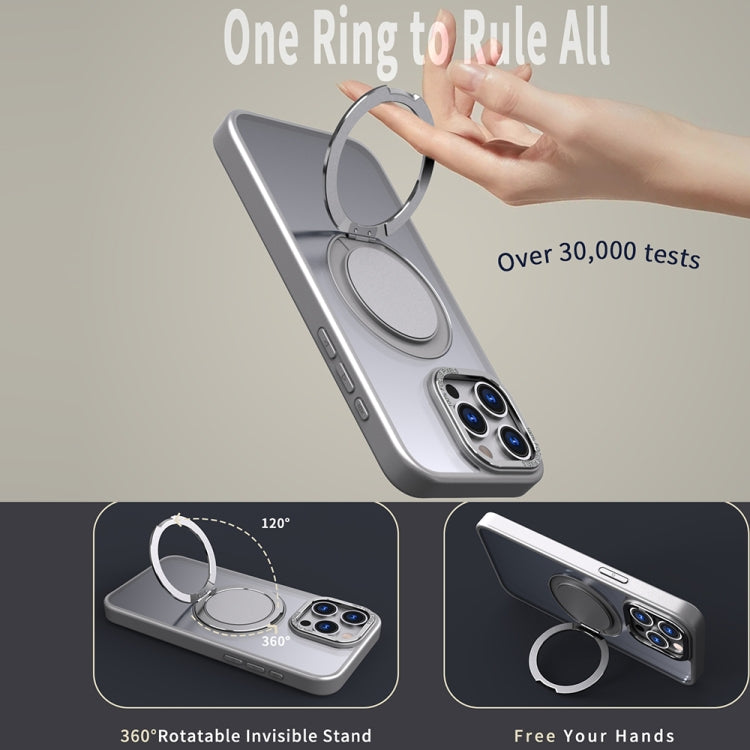 For iPhone 11 Pro Max 360-degree Rotating MagSafe Magnetic Holder Phone Case(Titanium Grey) - iPhone 11 Pro Max Cases by PMC Jewellery | Online Shopping South Africa | PMC Jewellery