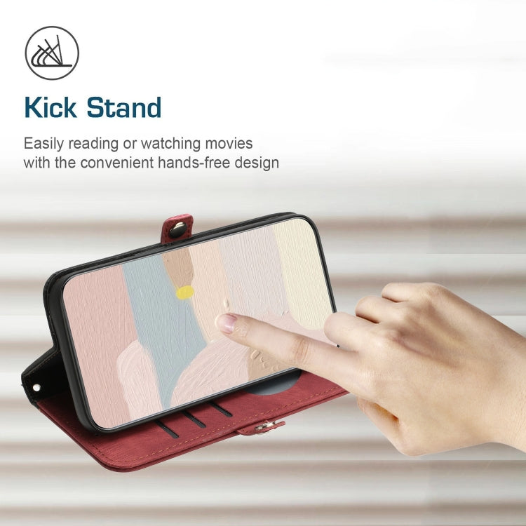 For Google Pixel 9 Pro Side Buckle Double Fold Hand Strap Leather Phone Case(Red) - free shipping - PMC TechLife - Order now!