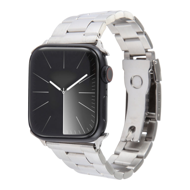 For Apple Watch 42mm Three-Bead Stainless Steel Watch Band(Silver) - free shipping - PMC TechLife - Order now!
