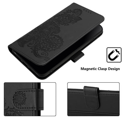 For Huawei Pura 70 Datura Flower Embossed Flip Leather Phone Case(Black) - Huawei Cases by PMC Jewellery | Online Shopping South Africa | PMC Jewellery | Buy Now Pay Later Mobicred