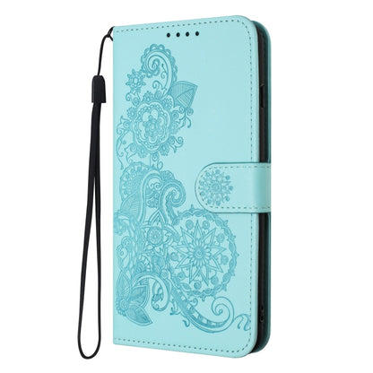 For Google Pixel 9 Pro Datura Flower Embossed Flip Leather Phone Case(Light blue) - Google Cases by PMC Jewellery | Online Shopping South Africa | PMC Jewellery | Buy Now Pay Later Mobicred