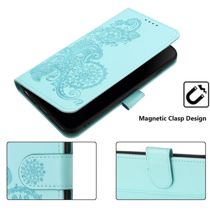 For Google Pixel 9 Datura Flower Embossed Flip Leather Phone Case(Light blue) - Google Cases by PMC Jewellery | Online Shopping South Africa | PMC Jewellery | Buy Now Pay Later Mobicred