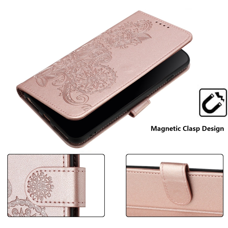 For Google Pixel 9 Datura Flower Embossed Flip Leather Phone Case(Rose Gold) - Google Cases by PMC TechLife | Online Shopping South Africa | PMC TechLife | Buy Now Pay Later Mobicred