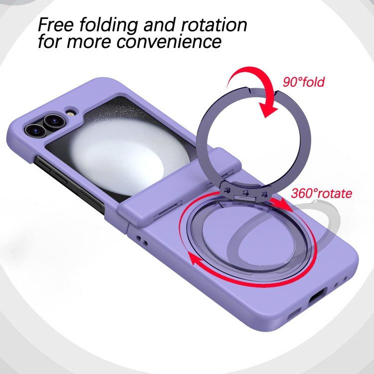 For Samsung Galaxy Z Flip5 5G 360 Degree Stand MagSafe Magnetic All-inclusive Phone Case(Purple) - Galaxy Z Flip5 Cases by PMC Jewellery | Online Shopping South Africa | PMC Jewellery