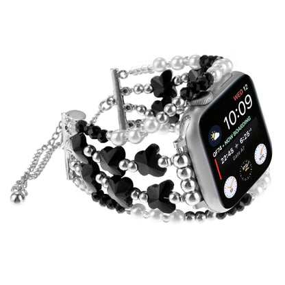 For Apple Watch SE 2023 40mm Butterfly Chain Bracelet Metal Watch Band(Black) - Watch Bands by PMC Jewellery | Online Shopping South Africa | PMC Jewellery