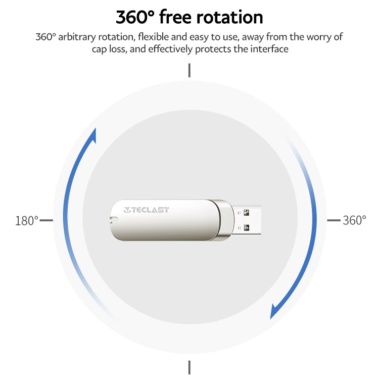 Teclast Leishen Plus Series USB3.0 Twister Flash Drive, Memory:64GB(Silver) - free shipping - PMC Jewellery - Order now!