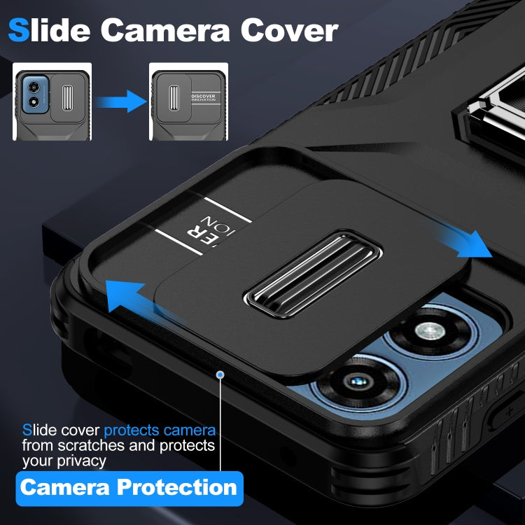 For Motorola Moto G Play 2024 Sliding Camshield Holder Phone Case(Black) - Motorola Cases by PMC Jewellery | Online Shopping South Africa | PMC Jewellery | Buy Now Pay Later Mobicred