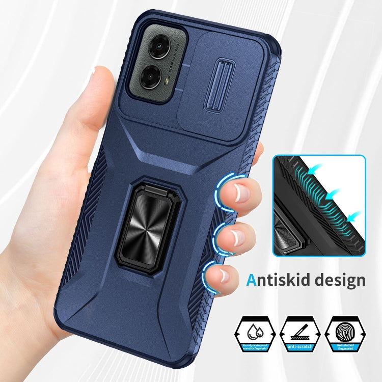 For Motorola Moto G 5G 2024 Sliding Camshield Holder Phone Case(Blue) - free shipping - PMC Jewellery - Order now!