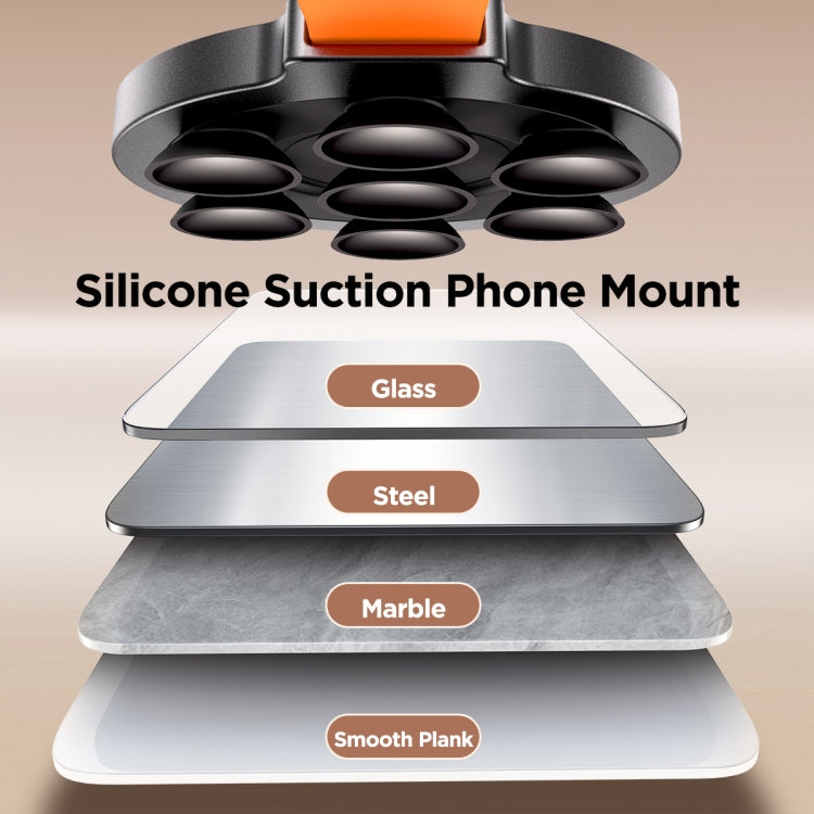 JOYROOM JR-ZS393 Suction Cup Magnetic Phone Holder(Black Orange) - Hand-Sticking Bracket by JOYROOM | Online Shopping South Africa | PMC Jewellery