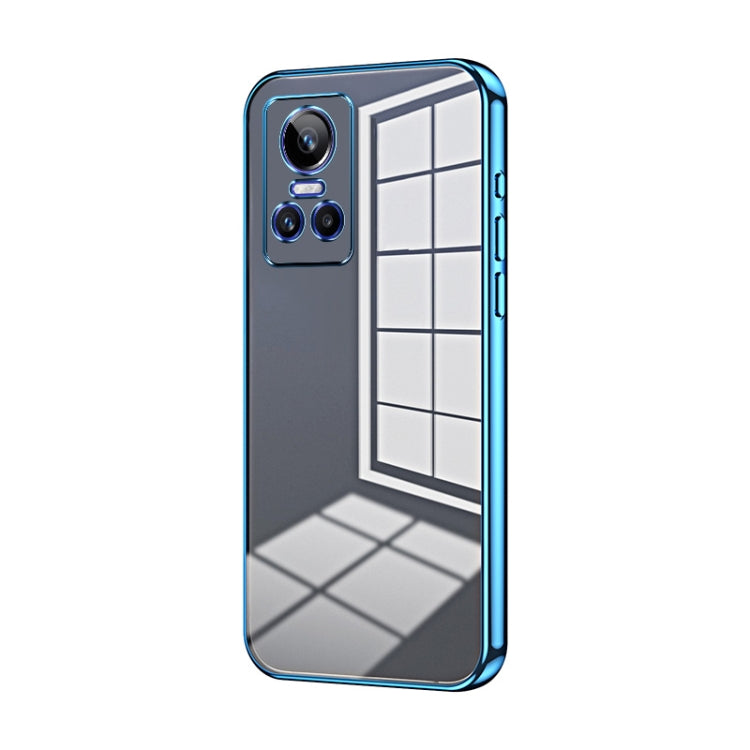 For Realme GT Neo 3 Transparent Plating Fine Hole Phone Case(Blue) - Realme Cases by PMC TechLife | Online Shopping South Africa | PMC TechLife