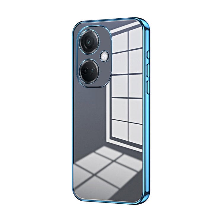 For OPPO K11 Transparent Plating Fine Hole Phone Case(Blue) - OPPO Cases by PMC TechLife | Online Shopping South Africa | PMC TechLife | Buy Now Pay Later Mobicred