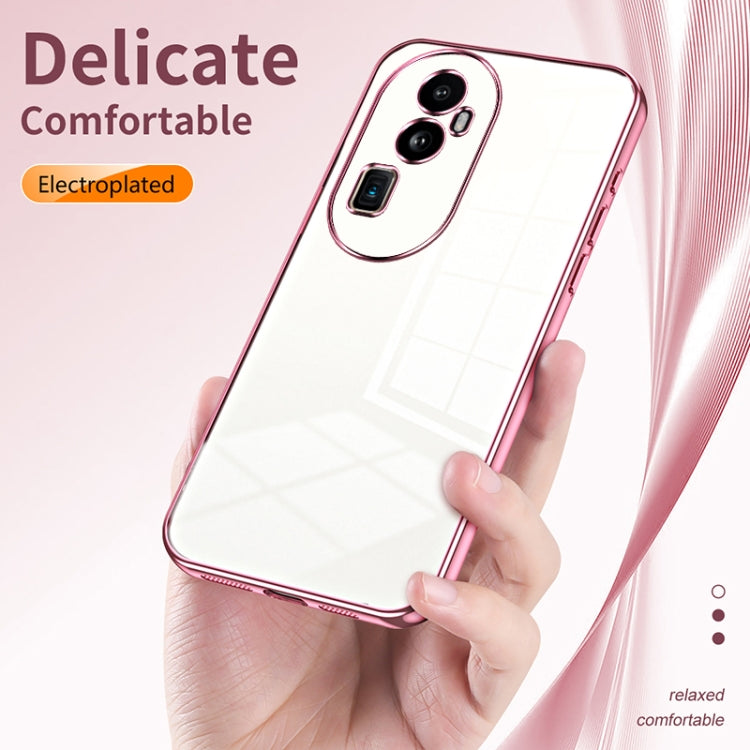 For OPPO Reno10 Pro+ Transparent Plating Fine Hole Phone Case(Green) - OPPO Cases by PMC TechLife | Online Shopping South Africa | PMC TechLife | Buy Now Pay Later Mobicred