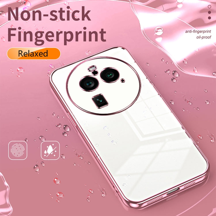 For OPPO Find X6 Pro Transparent Plating Fine Hole Phone Case(Transparent) - OPPO Cases by PMC Jewellery | Online Shopping South Africa | PMC Jewellery | Buy Now Pay Later Mobicred