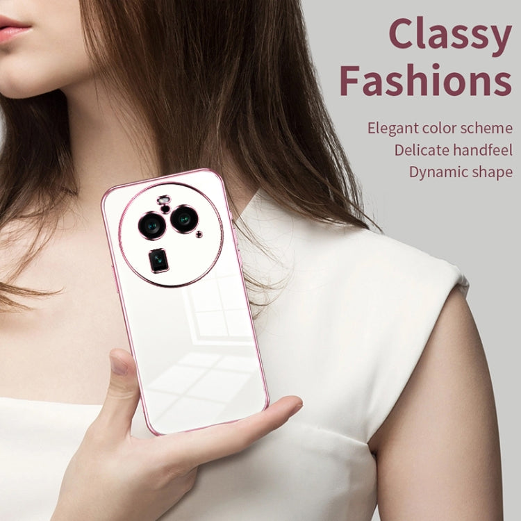 For OPPO Find X6 Pro Transparent Plating Fine Hole Phone Case(Silver) - OPPO Cases by PMC TechLife | Online Shopping South Africa | PMC TechLife | Buy Now Pay Later Mobicred