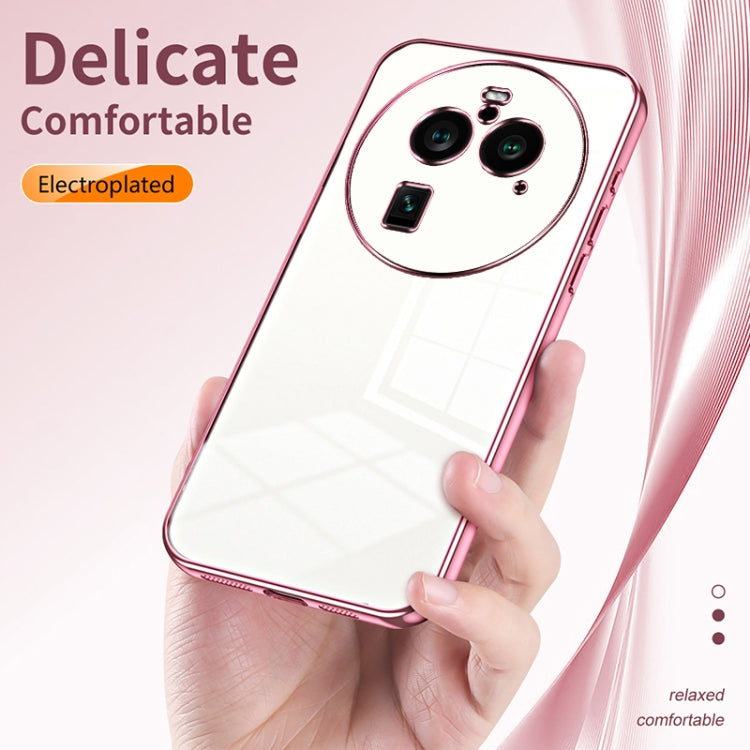 For OPPO Find X6 Pro Transparent Plating Fine Hole Phone Case(Silver) - OPPO Cases by PMC TechLife | Online Shopping South Africa | PMC TechLife | Buy Now Pay Later Mobicred