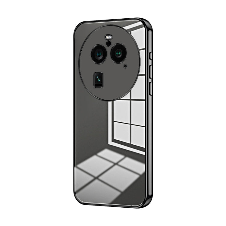 For OPPO Find X6 Pro Transparent Plating Fine Hole Phone Case(Black) - OPPO Cases by PMC TechLife | Online Shopping South Africa | PMC TechLife | Buy Now Pay Later Mobicred