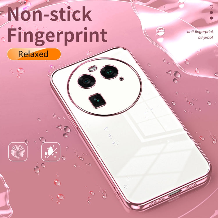 For OPPO Find X6 Transparent Plating Fine Hole Phone Case(Blue) - OPPO Cases by PMC TechLife | Online Shopping South Africa | PMC TechLife | Buy Now Pay Later Mobicred
