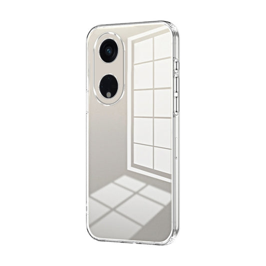 For OPPO Reno8 T 5G Transparent Plating Fine Hole Phone Case(Transparent) - OPPO Cases by PMC Jewellery | Online Shopping South Africa | PMC Jewellery | Buy Now Pay Later Mobicred