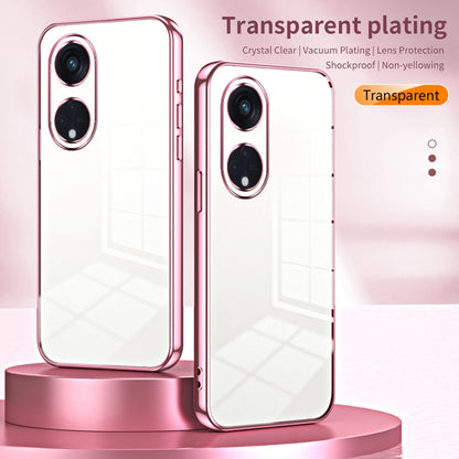 For OPPO Reno8 T 5G Transparent Plating Fine Hole Phone Case(Transparent) - OPPO Cases by PMC Jewellery | Online Shopping South Africa | PMC Jewellery | Buy Now Pay Later Mobicred