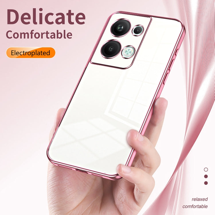 For OPPO Reno9 Pro+ Transparent Plating Fine Hole Phone Case(Black) - OPPO Cases by PMC TechLife | Online Shopping South Africa | PMC TechLife | Buy Now Pay Later Mobicred