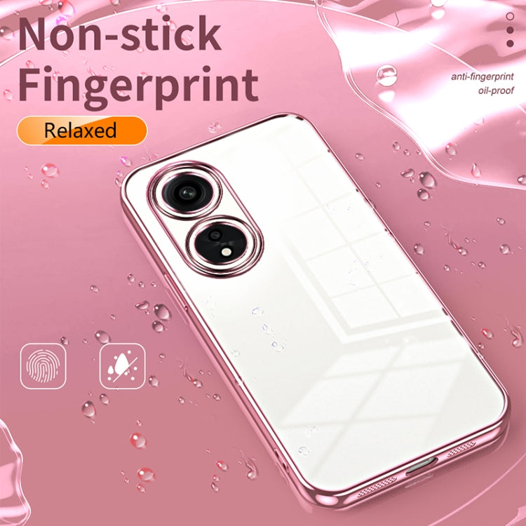 For OPPO A1 Pro Transparent Plating Fine Hole Phone Case(Black) - OPPO Cases by PMC TechLife | Online Shopping South Africa | PMC TechLife | Buy Now Pay Later Mobicred
