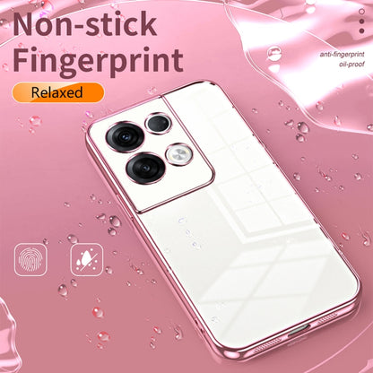 For OPPO Reno8 Pro+ Transparent Plating Fine Hole Phone Case(Silver) - OPPO Cases by PMC Jewellery | Online Shopping South Africa | PMC Jewellery | Buy Now Pay Later Mobicred