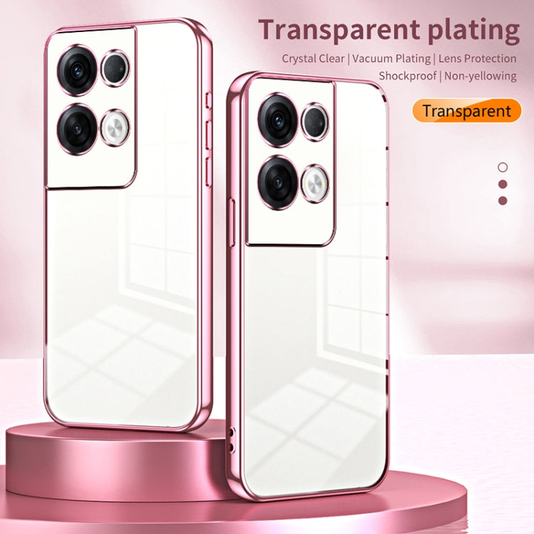 For OPPO Reno8 Pro+ Transparent Plating Fine Hole Phone Case(Black) - OPPO Cases by PMC TechLife | Online Shopping South Africa | PMC TechLife | Buy Now Pay Later Mobicred