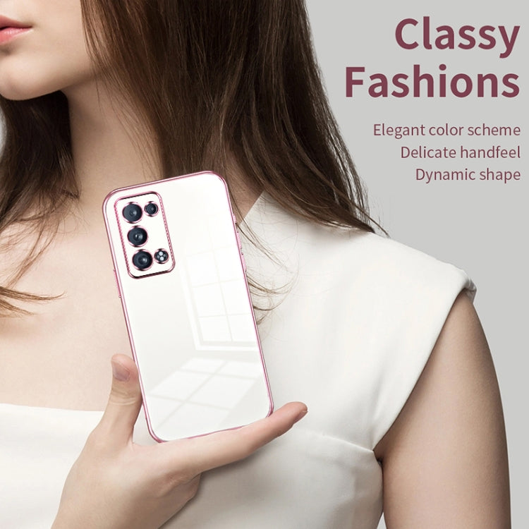 For OPPO Reno6 Pro+ Transparent Plating Fine Hole Phone Case(Pink) - OPPO Cases by PMC TechLife | Online Shopping South Africa | PMC TechLife | Buy Now Pay Later Mobicred