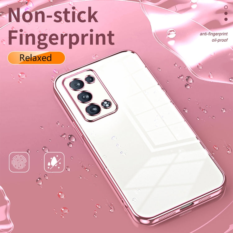 For OPPO Reno6 Pro+ Transparent Plating Fine Hole Phone Case(Black) - OPPO Cases by PMC Jewellery | Online Shopping South Africa | PMC Jewellery | Buy Now Pay Later Mobicred