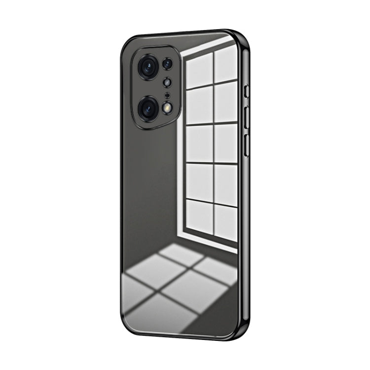 For OPPO Find X5 Pro Transparent Plating Fine Hole Phone Case(Black) - free shipping - PMC TechLife - Order now!