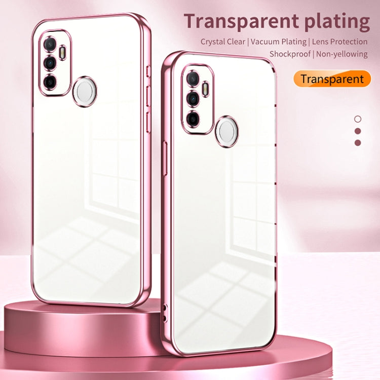 For OPPO A53 2020 / A32 / A11s  Transparent Plating Fine Hole Phone Case(Transparent) - OPPO Cases by PMC TechLife | Online Shopping South Africa | PMC TechLife | Buy Now Pay Later Mobicred