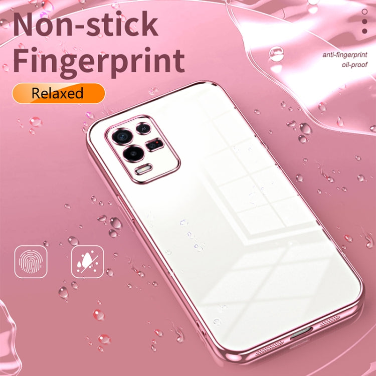 For OPPO K9x Transparent Plating Fine Hole Phone Case(Black) - OPPO Cases by PMC TechLife | Online Shopping South Africa | PMC TechLife | Buy Now Pay Later Mobicred