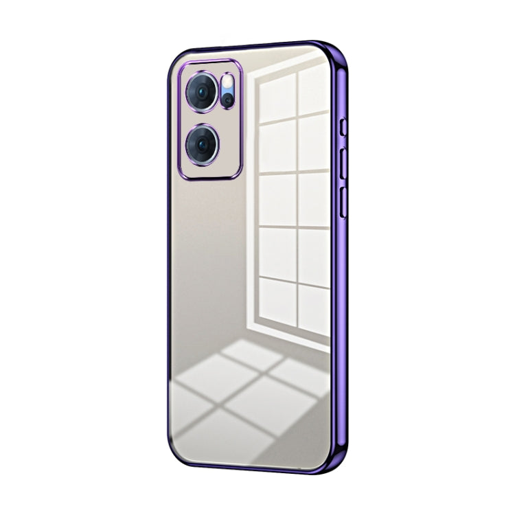For OPPO Reno7 5G Transparent Plating Fine Hole Phone Case(Purple) - free shipping - PMC TechLife - Order now!