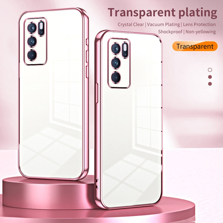 For OPPO Reno6 Pro Indian  Transparent Plating Fine Hole Phone Case(Purple) - OPPO Cases by PMC Jewellery | Online Shopping South Africa | PMC Jewellery | Buy Now Pay Later Mobicred