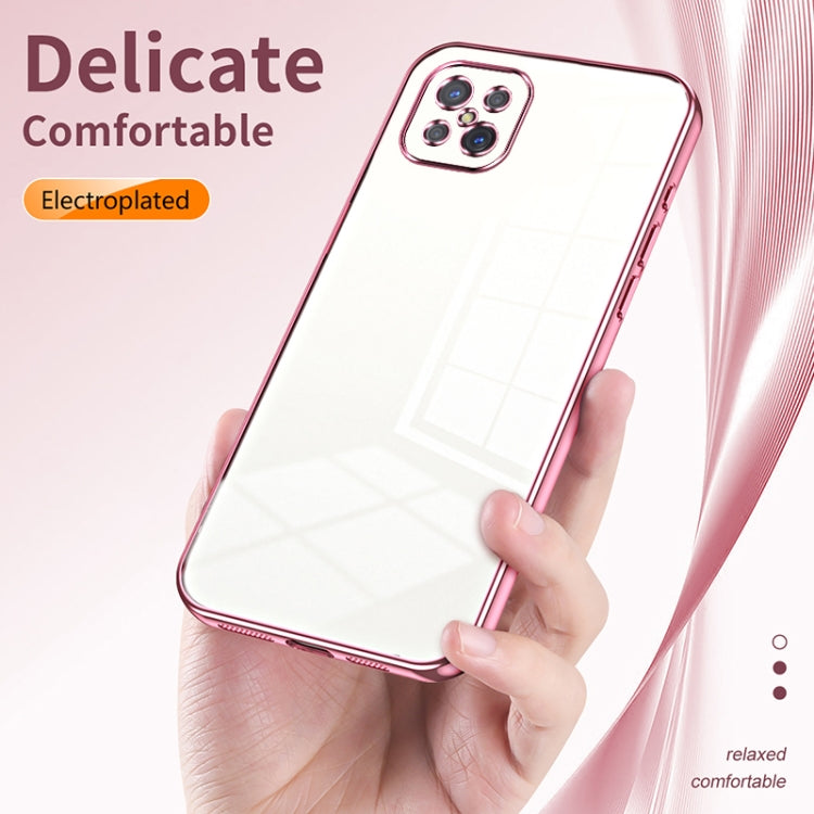 For OPPO A92s / Reno4 Z 5G Transparent Plating Fine Hole Phone Case(Gold) - OPPO Cases by PMC Jewellery | Online Shopping South Africa | PMC Jewellery | Buy Now Pay Later Mobicred