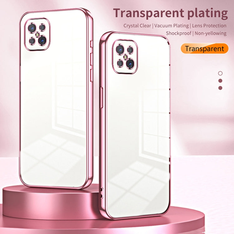 For OPPO A92s / Reno4 Z 5G Transparent Plating Fine Hole Phone Case(Blue) - OPPO Cases by PMC TechLife | Online Shopping South Africa | PMC TechLife | Buy Now Pay Later Mobicred