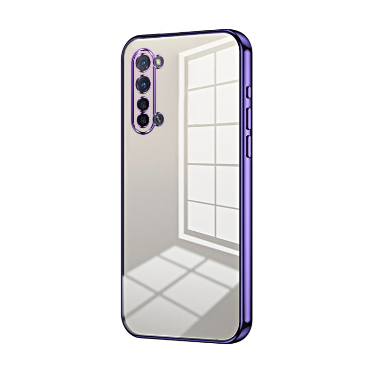 For OPPO Reno3 5G / Find X2 Lite Transparent Plating Fine Hole Phone Case(Purple) - OPPO Cases by PMC Jewellery | Online Shopping South Africa | PMC Jewellery | Buy Now Pay Later Mobicred