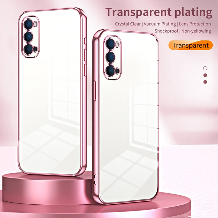 For OPPO Reno4 Transparent Plating Fine Hole Phone Case(Green) - OPPO Cases by PMC Jewellery | Online Shopping South Africa | PMC Jewellery | Buy Now Pay Later Mobicred