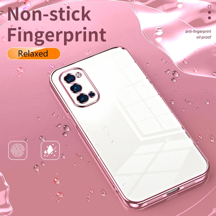 For OPPO Reno4 Pro Transparent Plating Fine Hole Phone Case(Purple) - OPPO Cases by PMC TechLife | Online Shopping South Africa | PMC TechLife | Buy Now Pay Later Mobicred