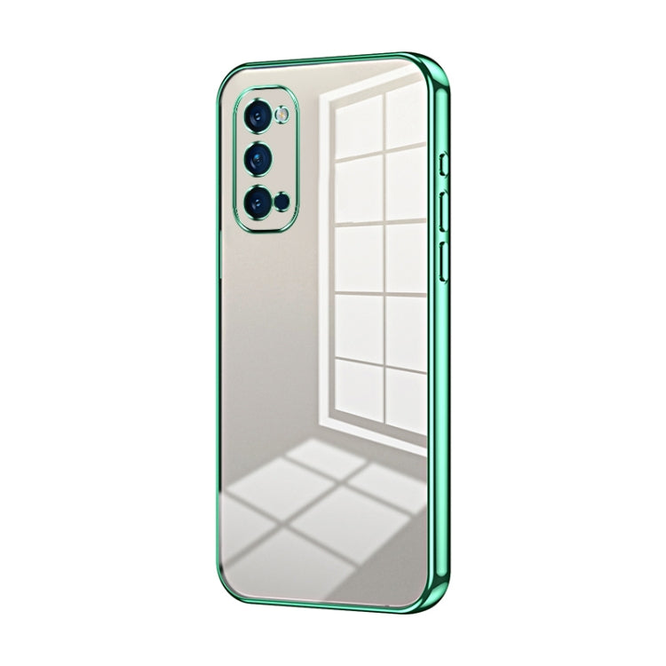 For OPPO Reno4 Pro Transparent Plating Fine Hole Phone Case(Green) - OPPO Cases by PMC TechLife | Online Shopping South Africa | PMC TechLife | Buy Now Pay Later Mobicred